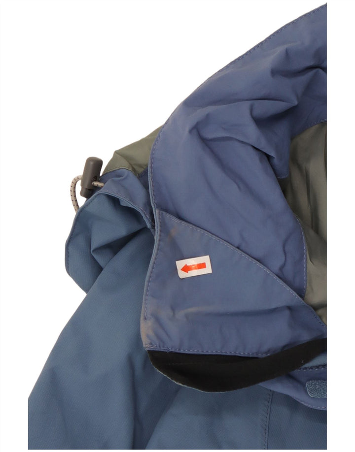 BERGHAUS Veste de pluie à capuche pour femme UK 10 Small Bleu Colorblock Nylon