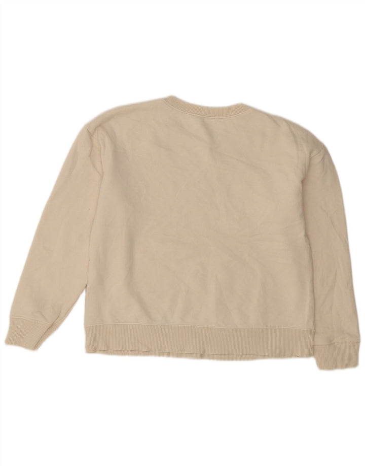 Zara Sweat-shirt surdimensionné graphique pour femme UK 10 Small Blanc cassé