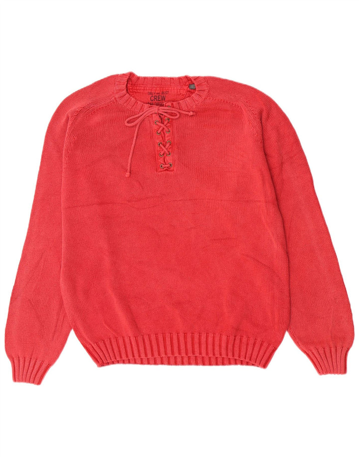 Pull ras du cou pour hommes, grand coton rouge
