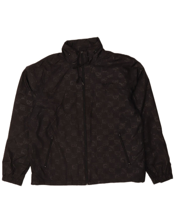 Quiksilver Veste de survêtement à capuche graphique pour homme XL Noir Polyester