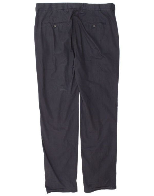 Marks & Spencer Pantalon Chino Droit Homme W34 L33 Bleu Marine Coton