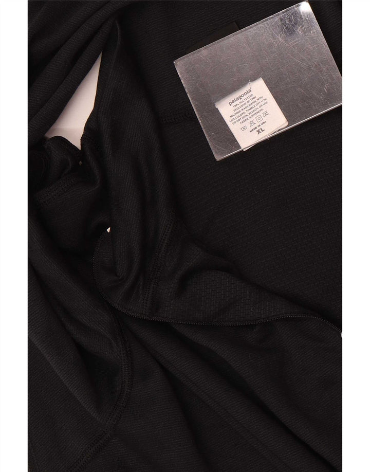 Patagonia Homme Zip Neck Pullover Survêtement Top XL Noir Polyester