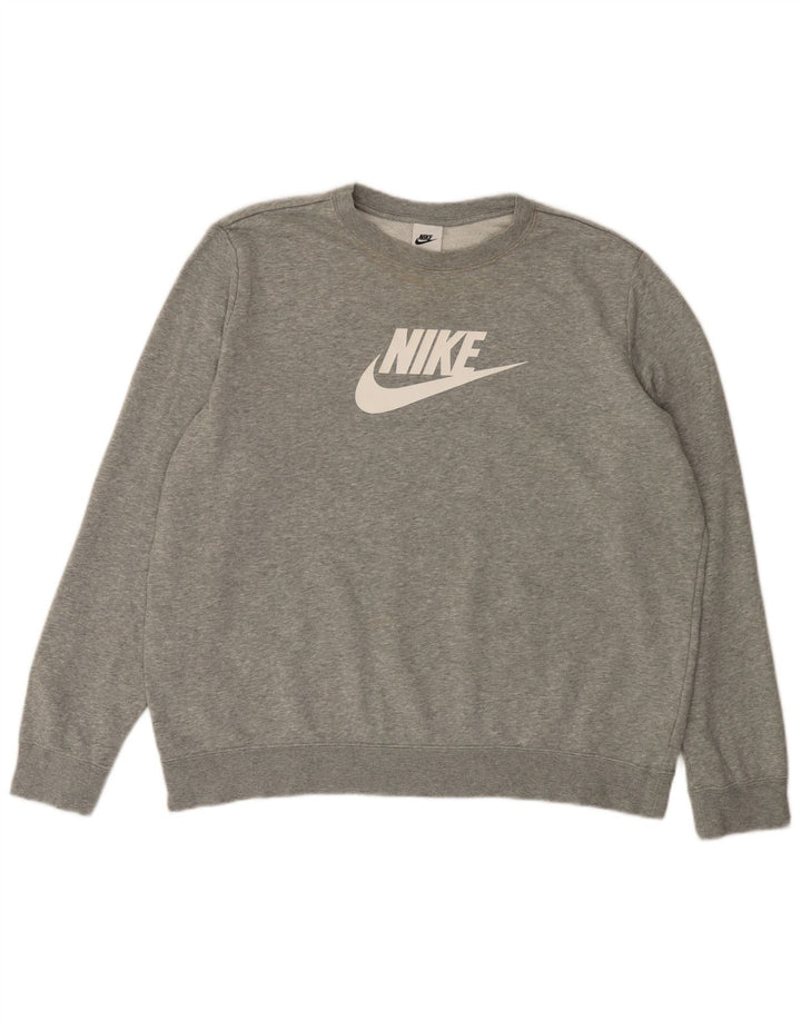Nike Sweat-shirt surdimensionné graphique pour femme UK 18 XL Gris moucheté