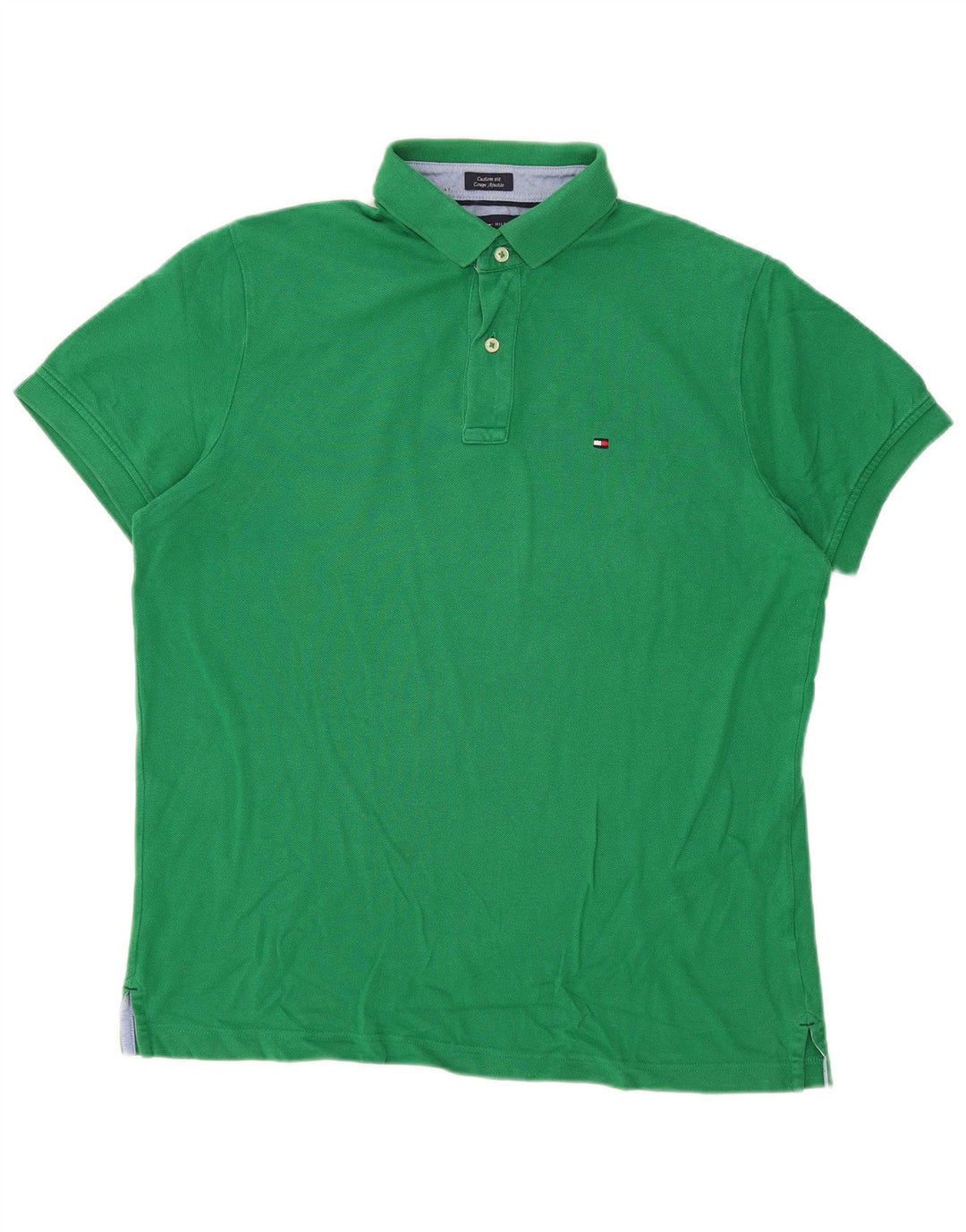 TOMMY HILFIGER Polo Custom Fit Homme Vert Moyen