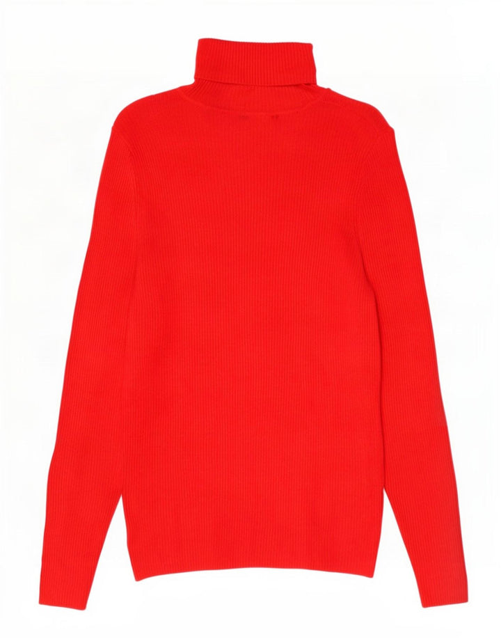 Marks & Spencer Pull col roulé pour femme UK 14 Viscose rouge moyen