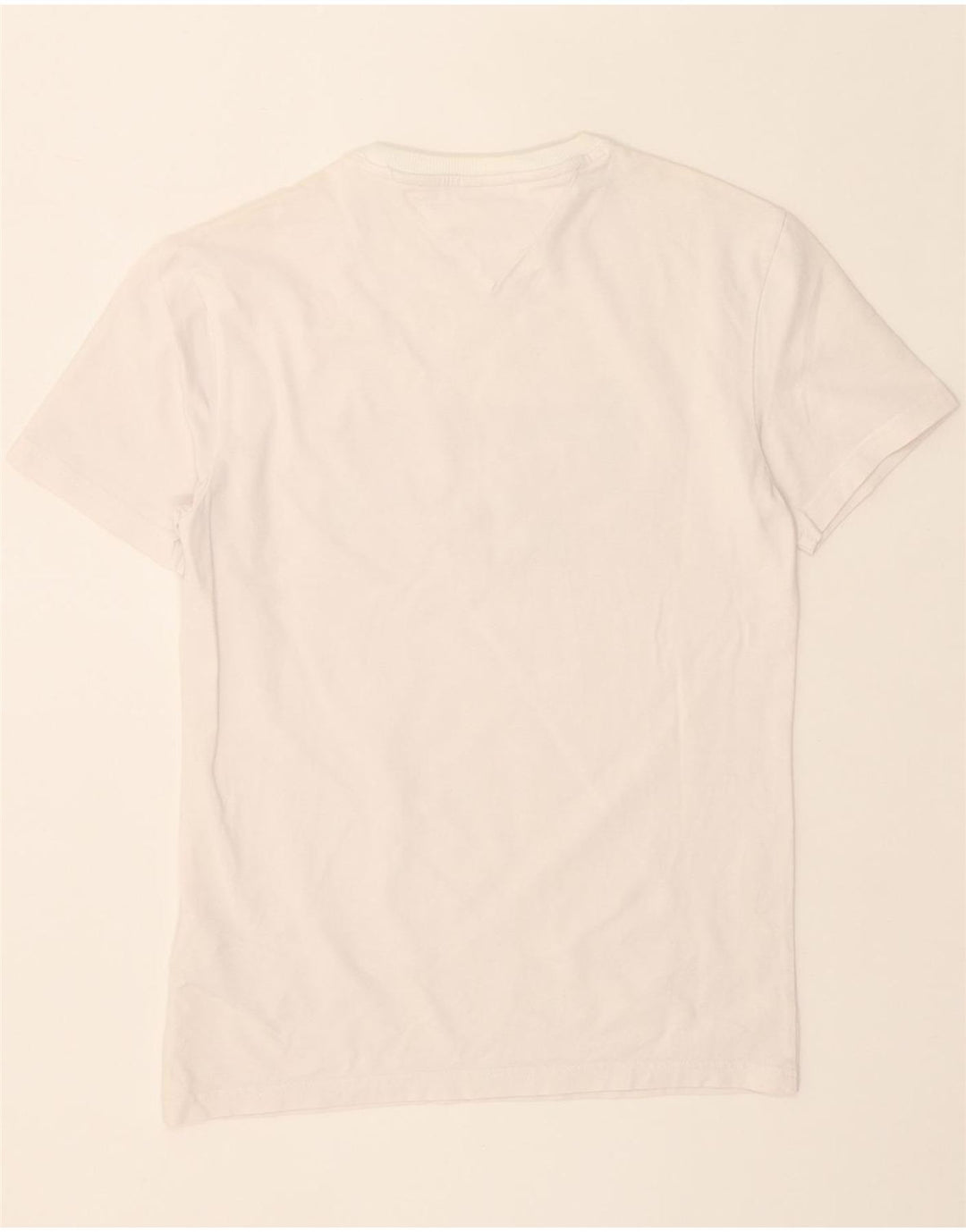 TOMMY HILFIGER Mens Graphic T-Shirt Top Small White Cotton Vintage Tommy Hilfiger and Second-Hand Tommy Hilfiger from Messina Hembry 