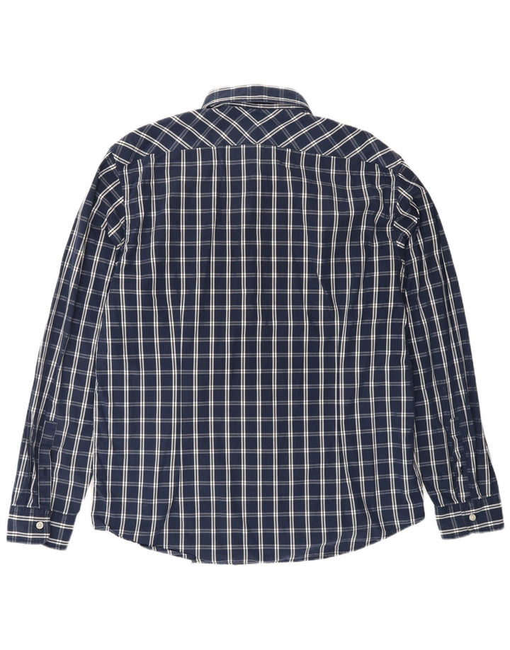 ESPRIT Chemise Homme XL Bleu Marine Carreaux Coton