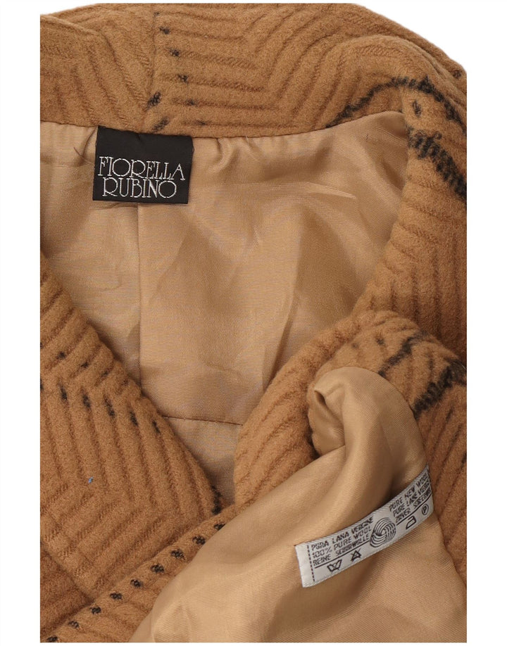 FIORELLA RUBINO Manteau croisé pour femme UK 14 Grand carreaux beiges