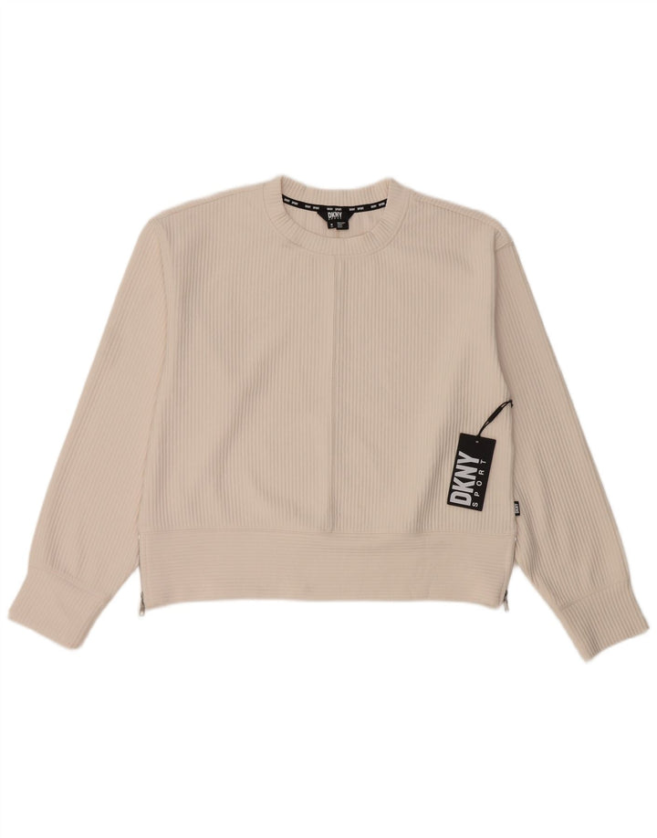 Dkny Sweat-shirt pour femme UK 44 Medium Blanc cassé Polyester