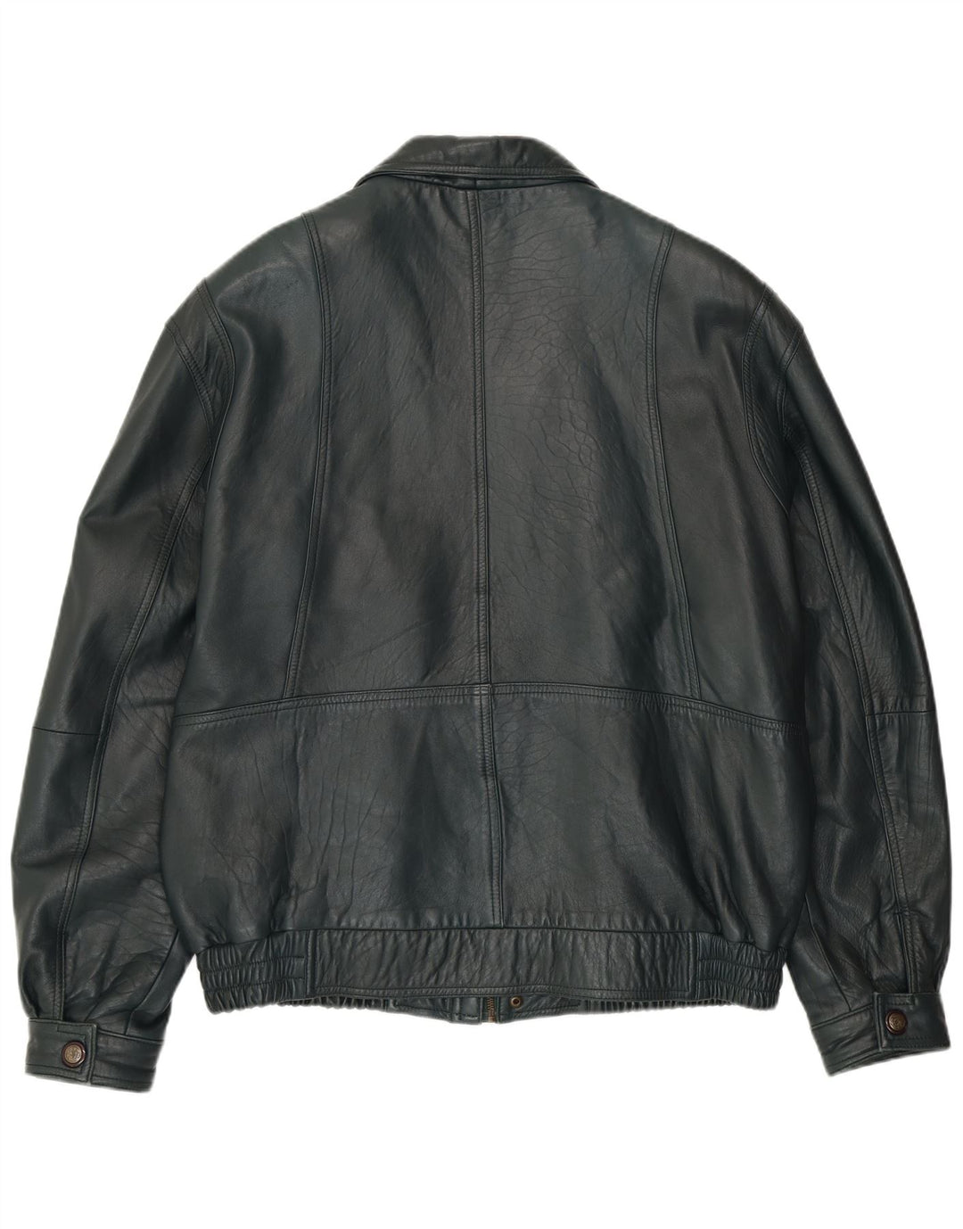 VINTAGE Veste en cuir homme EU 56 3XL Cuir vert