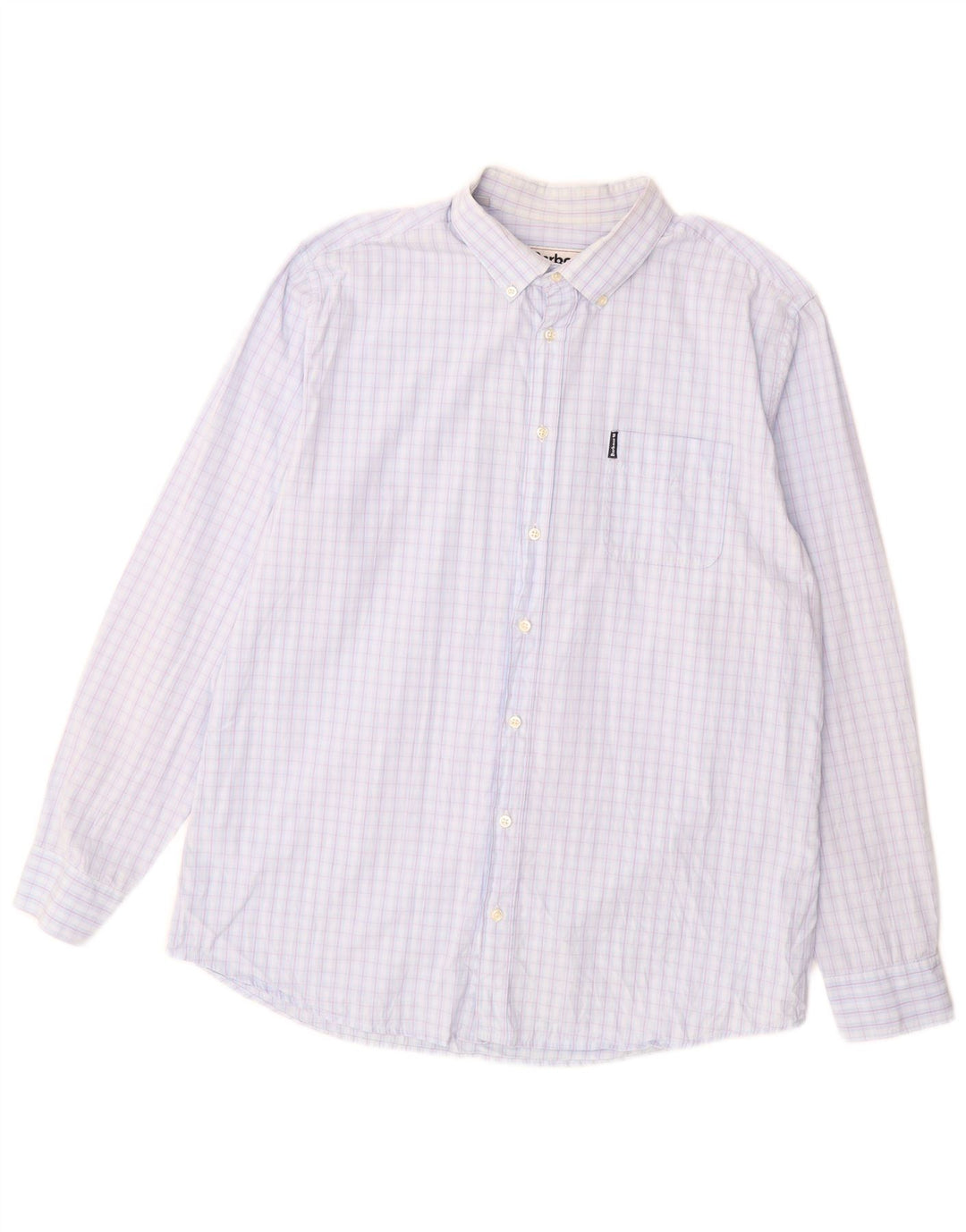 BARBOUR Chemise Coupe Ajustée Homme XL Bleu Vichy Coton