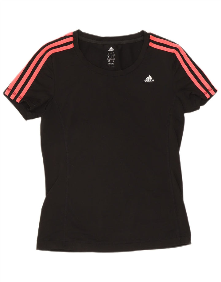 Adidas Climalite T-Shirt Top UK 8/10 Petit Noir Polyester