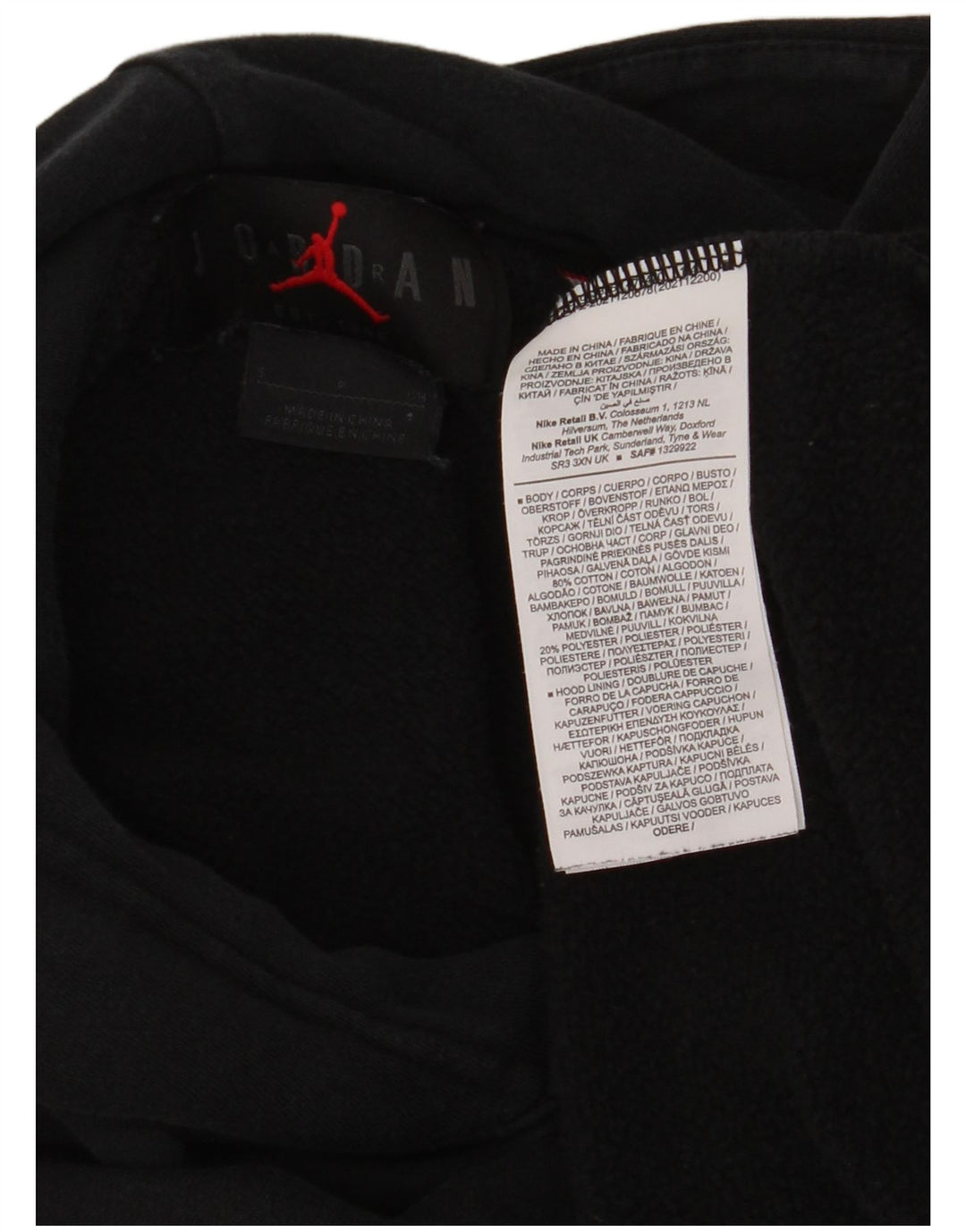 JORDAN Pull à capuche pour homme Petit coton noir