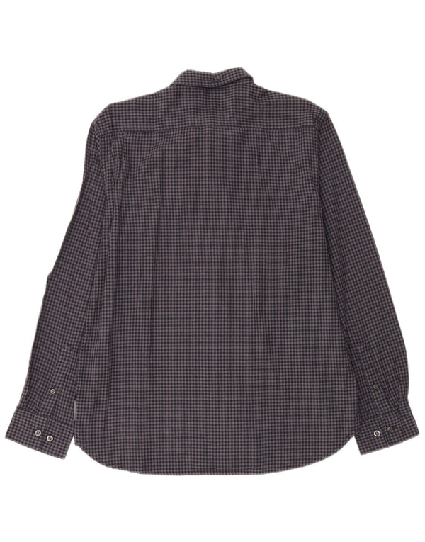 French Connection Chemise Flanelle Homme Grand Bleu Marine Vichy Coton