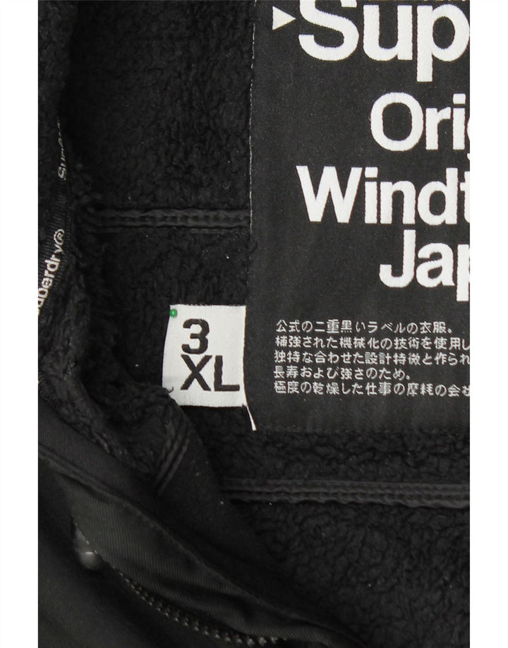 SUPERDRY Veste coupe-vent Windtrekker pour hommes UK 46 3XL Noir Polyester