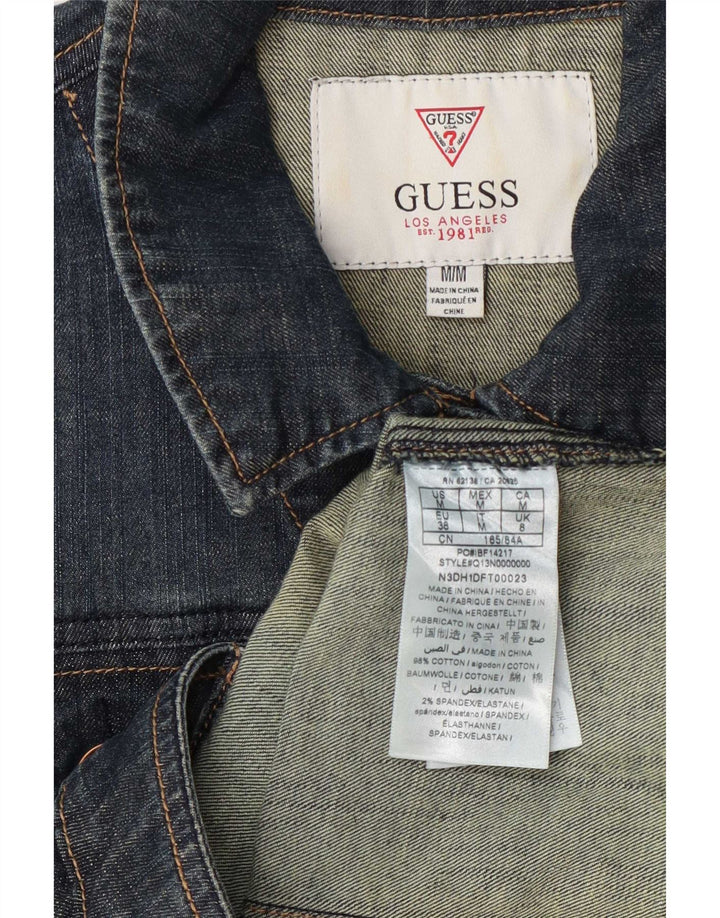 Guess Veste en Jean Femme UK 8 Small Bleu Marine Coton