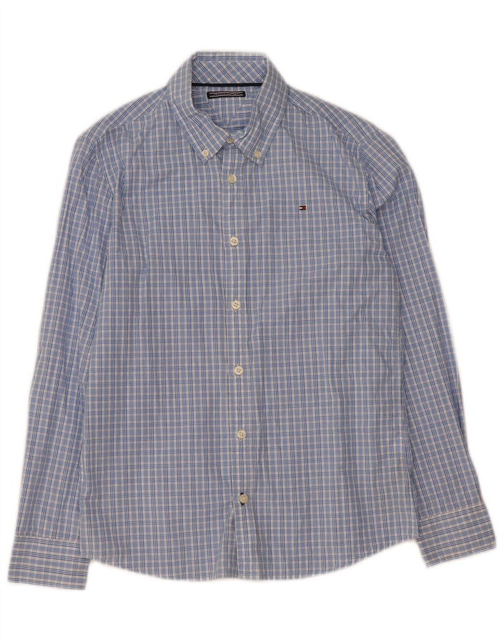 TOMMY HILFIGER Boys Shirt 14-15 Years Blue Check Cotton