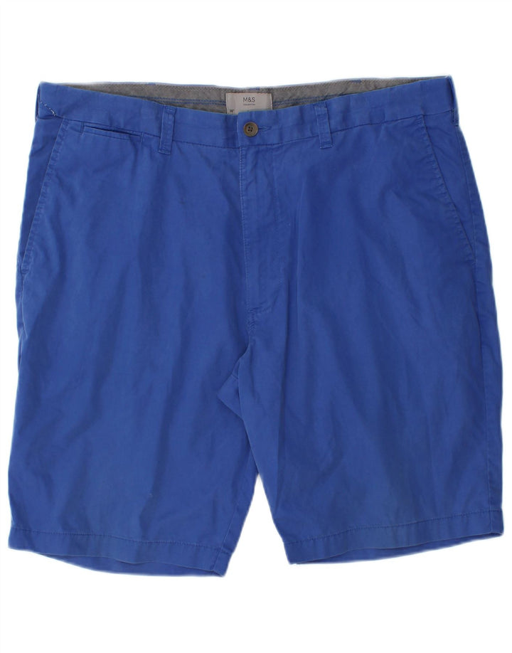 Marks & Spencer Short Chino Homme W38 XL Bleu Coton