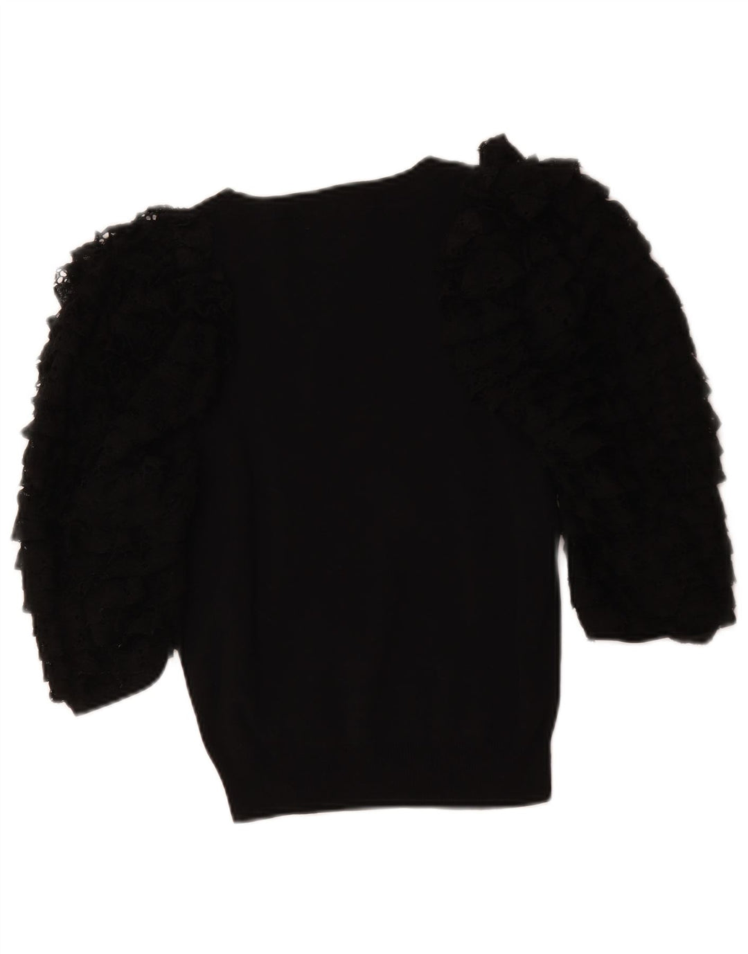 Zara Chemisier à manches 3/4 pour femme UK 12 en coton noir moyen