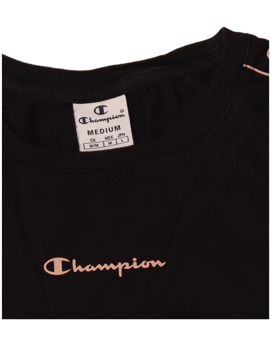Champion Haut graphique à manches longues pour femme UK 12 Medium Noir