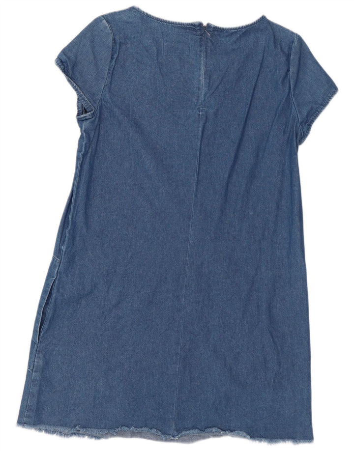 Zara Femme Trafaluc Denim Robe UK 12 Bleu Moyen