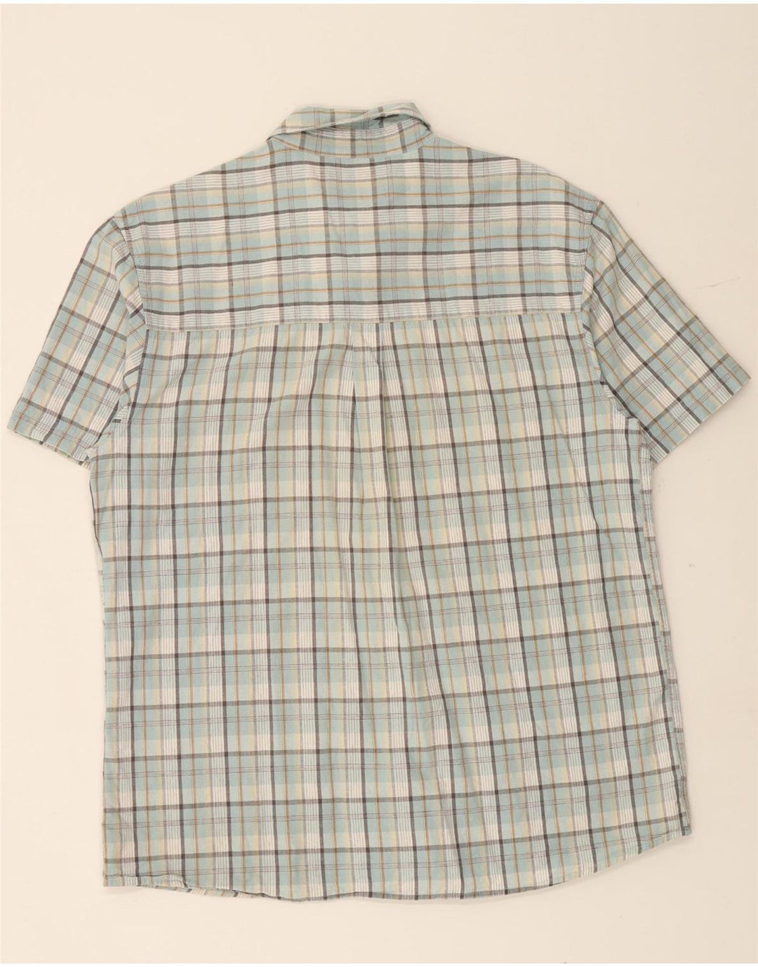 WRANGLER Chemise à manches courtes pour homme en coton à carreaux bleus