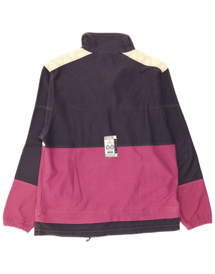 Lotto Sweat-shirt graphique à col zippé pour homme Bleu marine moyen Colourblock