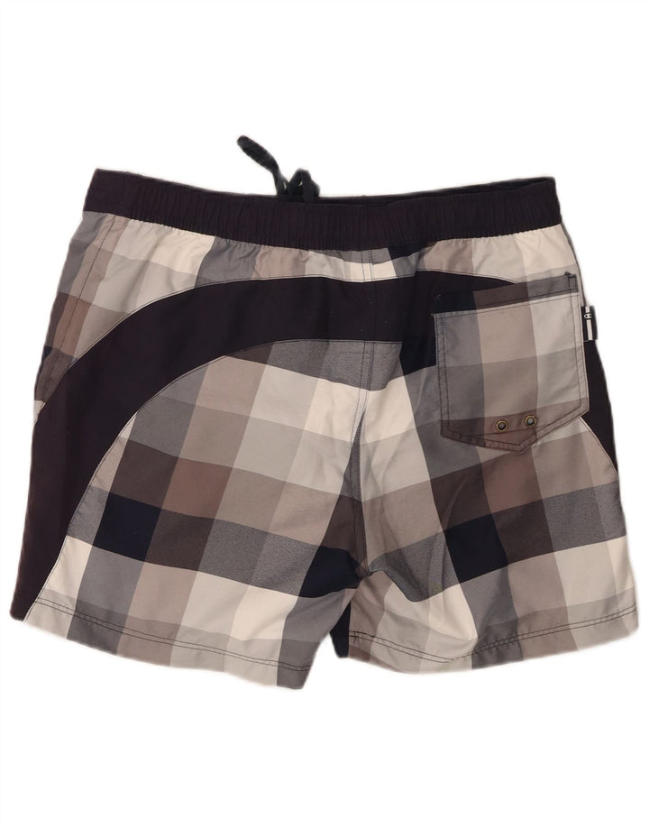 Champion Short de Bain Homme Grand Carreau Gris Polyester