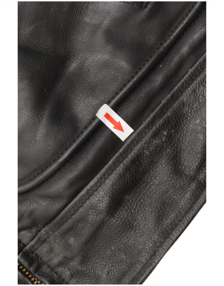 Jeanseria Del Corso Veste en cuir pour homme UK 36 Petit Noir