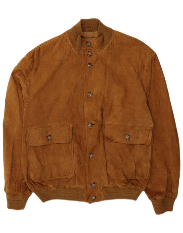 veste bomber en daim vintage pour homme UK 42 XL Marron