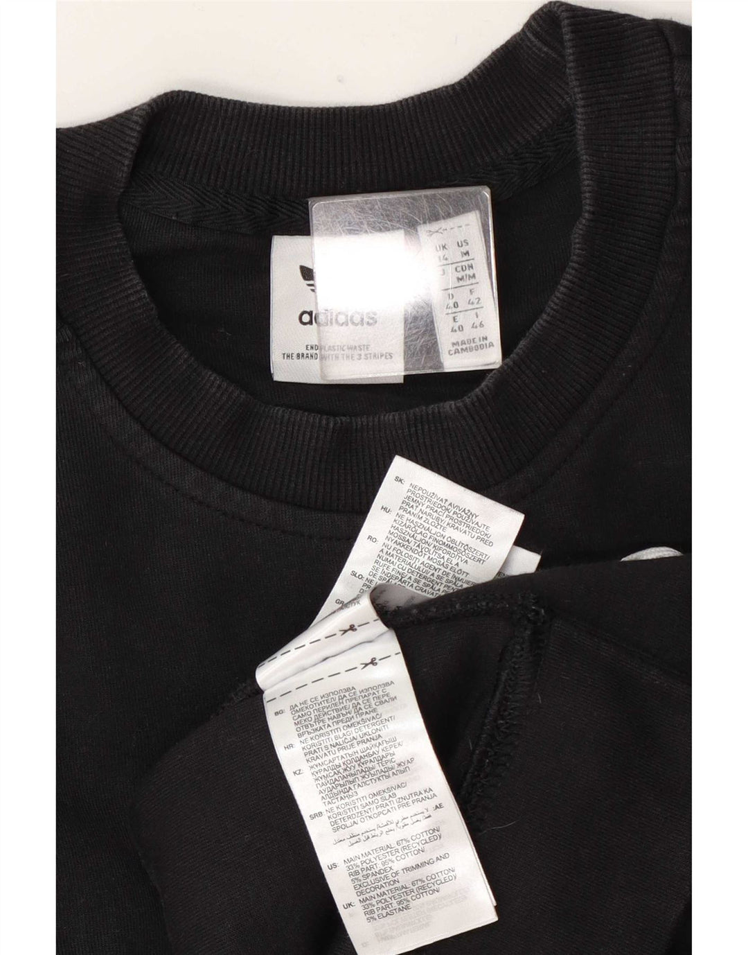 Adidas Sweat-shirt surdimensionné pour femme UK 14 Grand coton noir