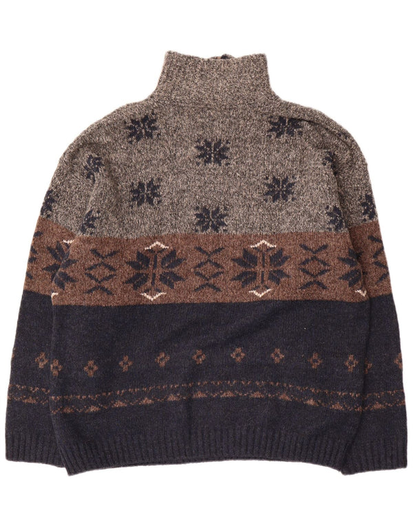 Angelo Litrico Pull col zippé pour homme XL Bleu marine Fair Isle Acrylique