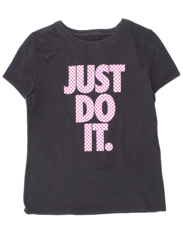 Nike T-shirt graphique fille 10-11 ans coton noir moyen