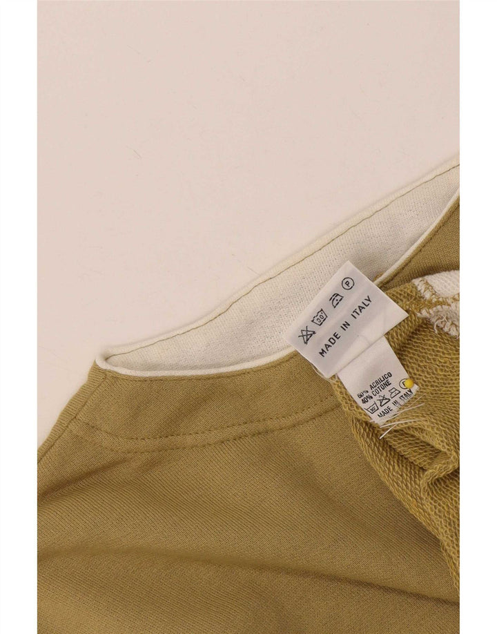 vintage Femme Cardigan surdimensionné Pull UK 14 Medium Khaki Colourblock
