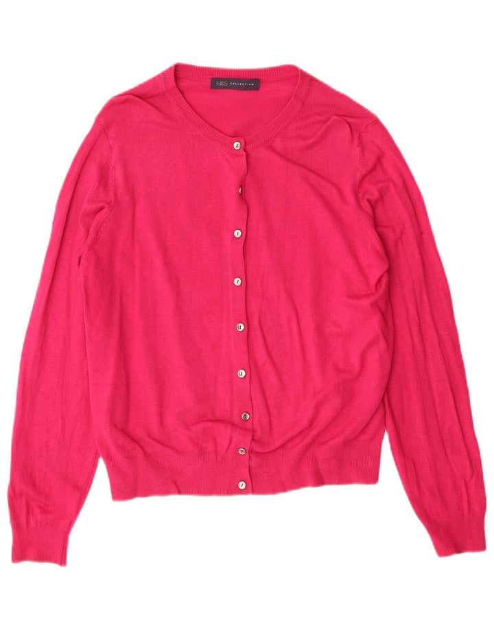 Marks & Spencer Cardigan pour femme en viscose rose moyen UK 44