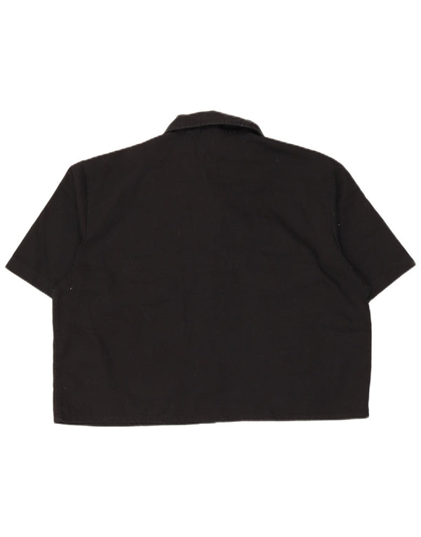Dickies Chemise à manches courtes pour femme UK 16 Large Noir Polyester