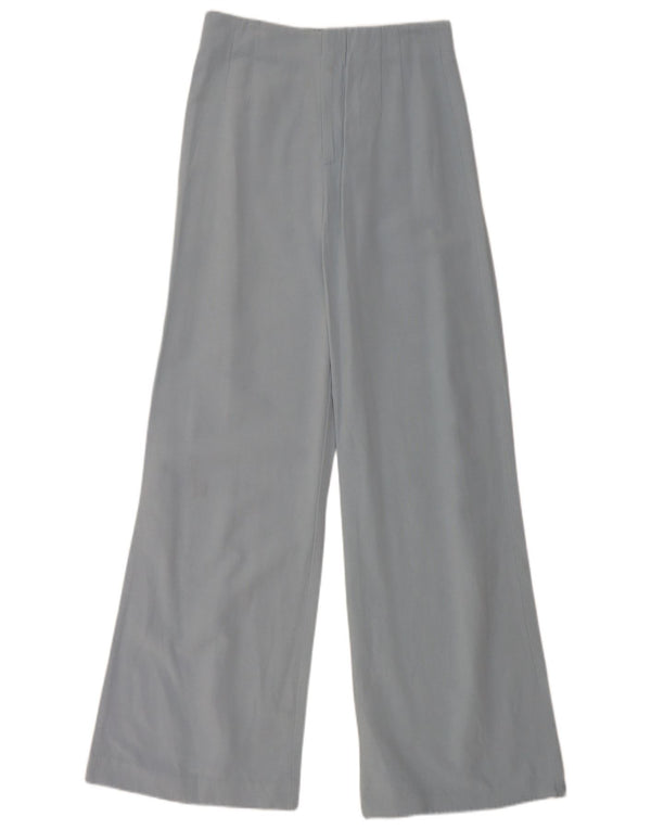 Zara Pantalon décontracté à jambe large pour femme Petit W26 L31 Bleu