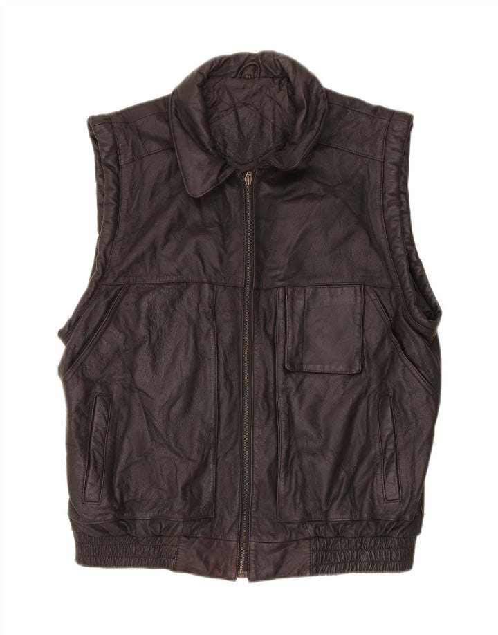 PRINCE Gilet en Cuir Homme IT 54 2XL Cuir Noir