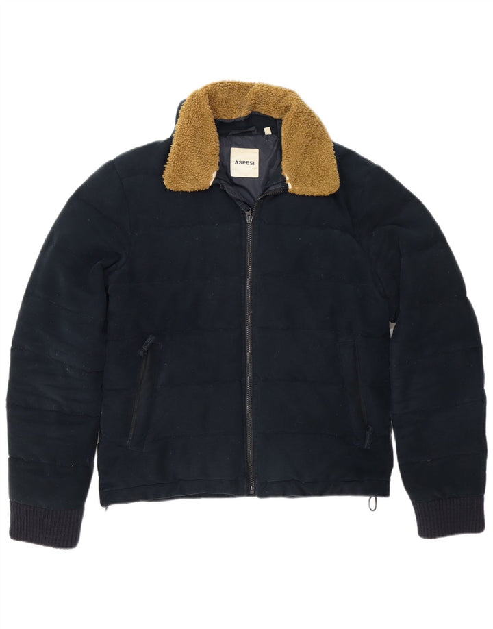 Aspesi Veste matelassée pour homme UK 38 Bleu marine moyen en coton