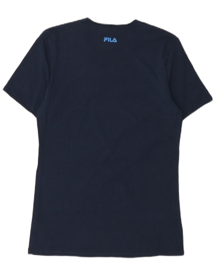 Fila T-Shirt Homme Haut Petit Bleu Marine Coton