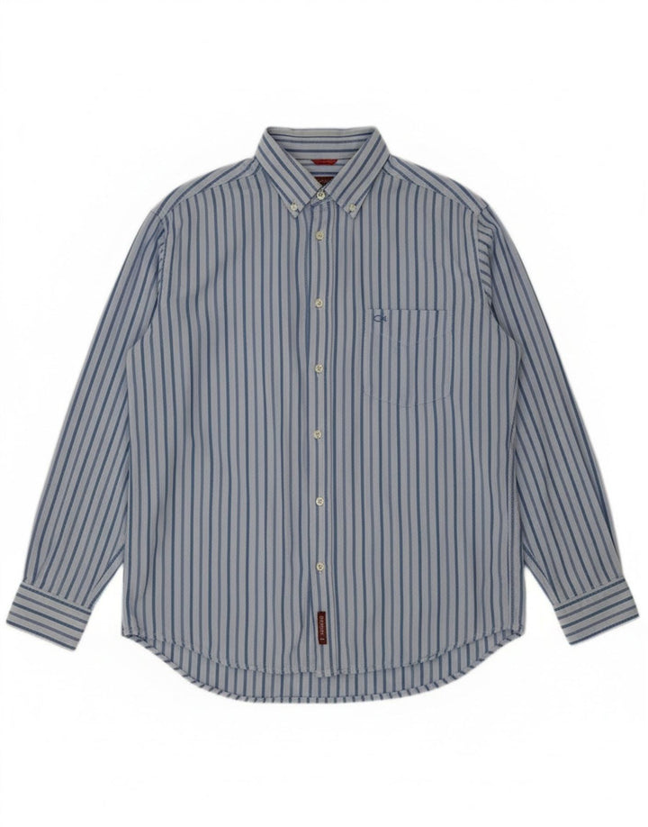 Carrera Chemise Homme Large Bleu Rayé Coton