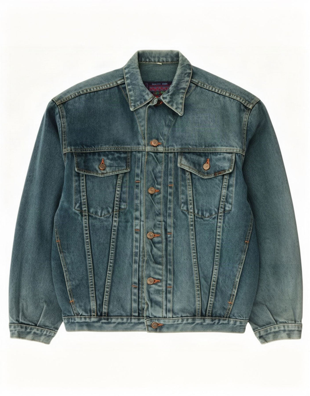 veste en denim homme vintage UK 40 Grand coton vert