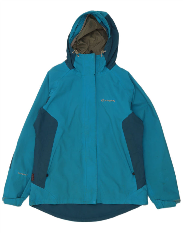 Sprayway Veste de pluie à capuche pour femme UK 12 Bleu moyen Colourblock Polyamide