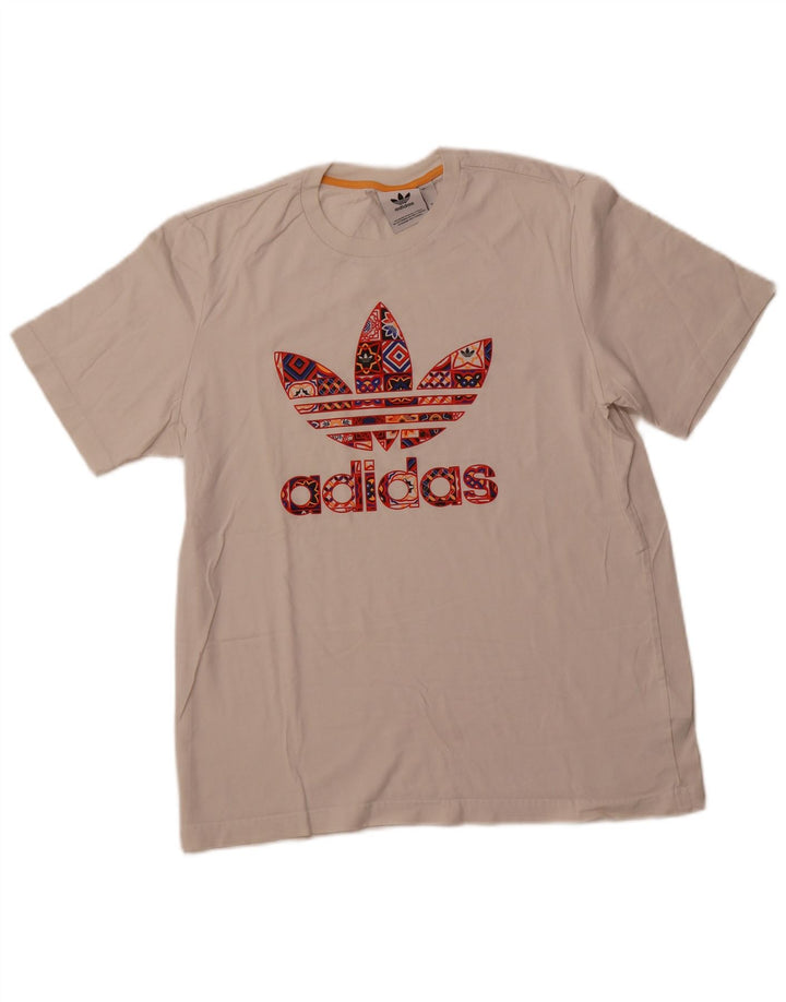 ADIDAS T-shirt graphique pour hommes en coton blanc cassé moyen