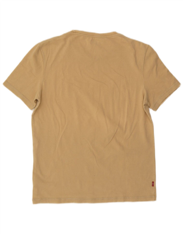 Levi's T-Shirt Femme UK 14 Large Beige Coton
