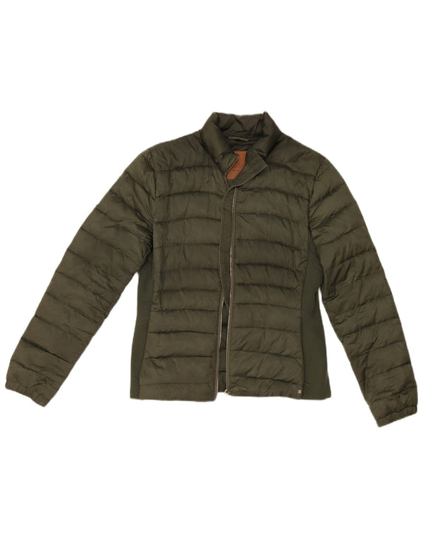 Massimo Dutti Veste matelassée pour femme UK 14 Large Kaki Polyester