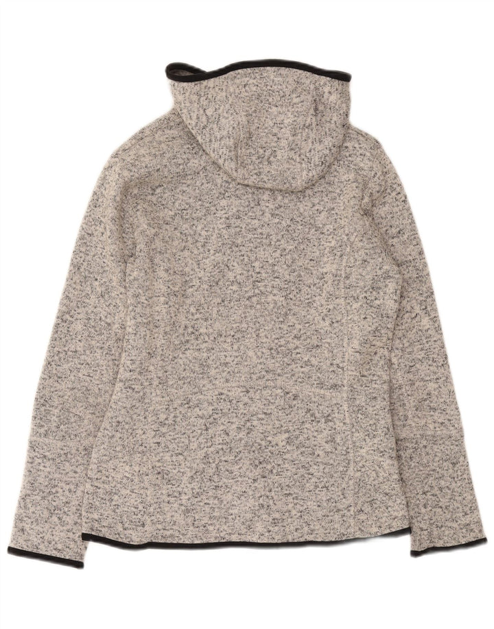 Brugi Pull à capuche zippé pour femme UK 10 Petit gris moucheté