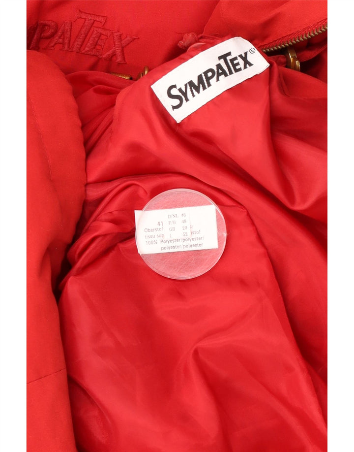 Sympatex Manteau coupe-vent surdimensionné à capuche pour femme UK 20 2XL Rouge Polyester