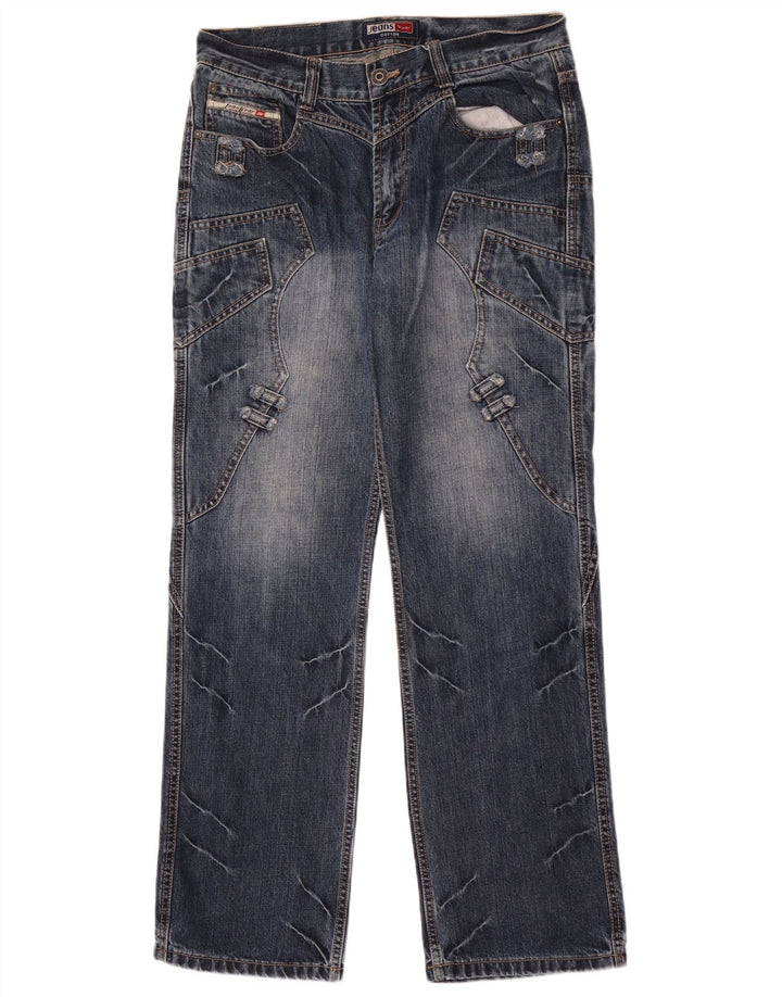Jean droit Vintage homme W32 L32 bleu Patchwork coton