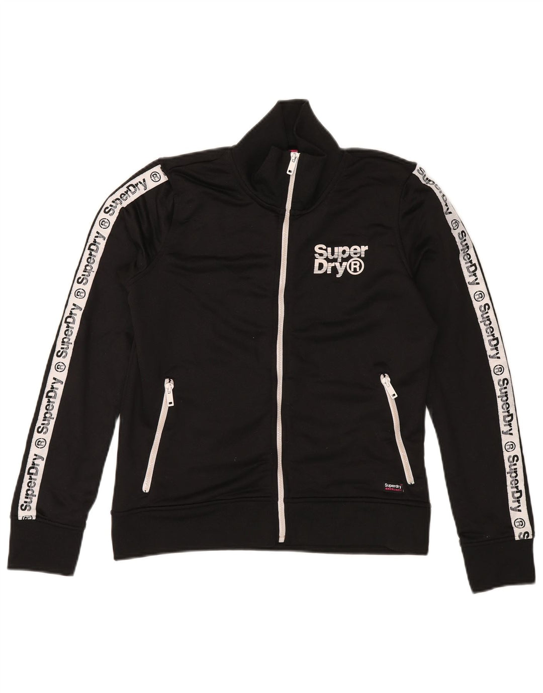 SUPERDRY Veste de survêtement pour femme UK 14 Medium Black Colourblock